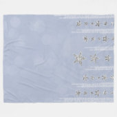 Baby Blue & Silver Glitzer Stars Sparkle Glam Fleecedecke (Vorderseite (Horizontal))