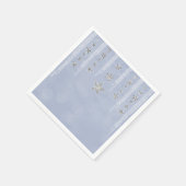 Baby Blue & Silver Glitzer Stars Sweet 16 Party Serviette (Ecke)