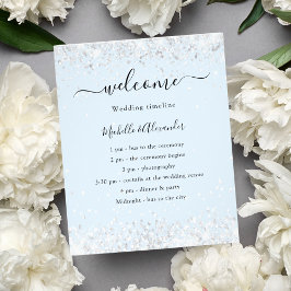 Baby Blue Silver Hochzeitsprogramm