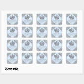 Baby Blue Silver Prince Baby Shower Stickers (Blatt)