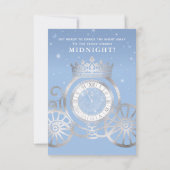 Baby Blue Silver Shoe Aschenputtel Sweet 16 Geburt Save The Date (Rückseite)