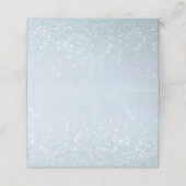 Baby Blue Silver Sparkle Snow Hochzeit Weihnachten Platzkarte (Außenseite Aufgefaltet)