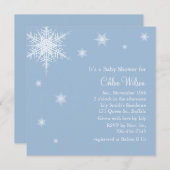 Baby Blue Snowflakes Dusche Einladung (Vorne/Hinten)