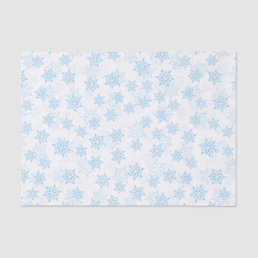 Baby Blue Snowflakes White Christmas Seidenpapier (Vorderseite)