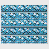 Baby Blue Soccer Ball Collage Geschenkpapier (Flach)