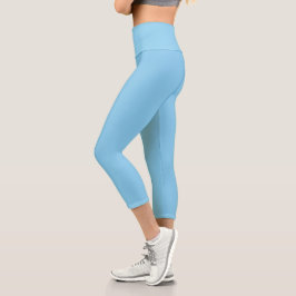 Baby Blue Solid Color | Classic | elegant Capri Leggings