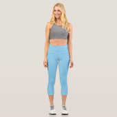 Baby Blue Solid Color | Classic | elegant Capri Leggings (Vorderseite)