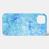 Baby Blue Sparkle Glitzer Elegant Case-Mate iPhone Hülle (Rückseite (Horizontal))