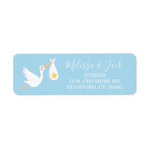 Baby Blue Special Delivery Stork Rücksendeadresse