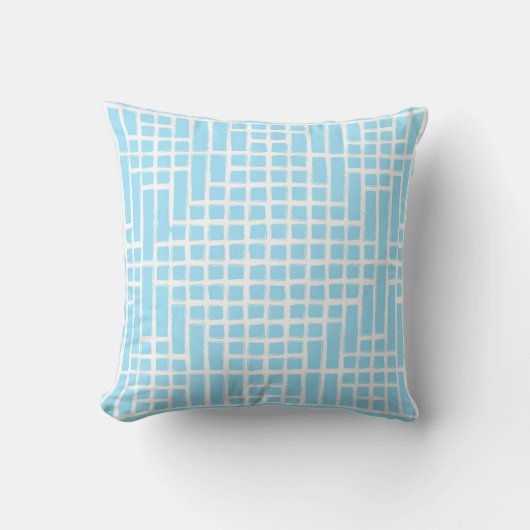 Baby Blue Square Pattern Kissen (Vorderseite)