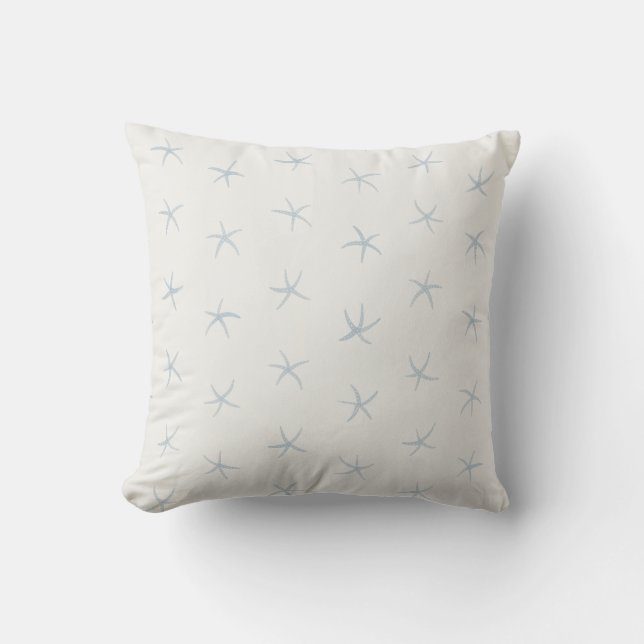 Baby Blue Starfish Muster OffWhite Kissen (Vorderseite)