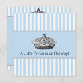 Baby Blue Stipes Prince Baby Boy Dusche Einladung (Vorne/Hinten)