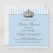 Baby Blue Stipes Prince Baby Boy Dusche Einladung (Rückseite)