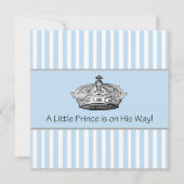 Baby Blue Stipes Prince Baby Boy Dusche Einladung (Vorderseite)