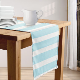 Baby Blue Stripe Gemustert Chic Elegant Einfach Kurzer Tischläufer