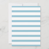 Baby Blue Stripe Taufe Christening Einladung (Rückseite)