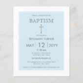 Baby Blue Stripe | Taufen Haushalt Einladung (Vorderseite)