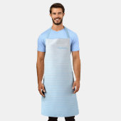 Baby Blue Stripes Modernes Design Chic Mit Monogra Schürze (Getragen)