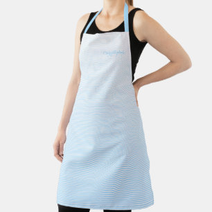 Baby Blue Stripes Modernes Muster Chic Mit Monogra Schürze