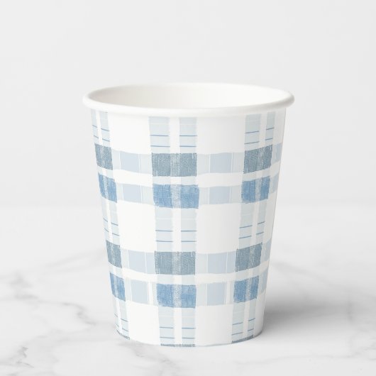 Baby Blue Stripes Prüfmuster Pappbecher (Rückseite)
