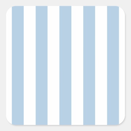 Baby Blue Stripes Quadratischer Aufkleber (Vorderseite)