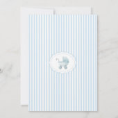 Baby Blue Stroller Bow Boy Shower Dankeskarte (Rückseite)