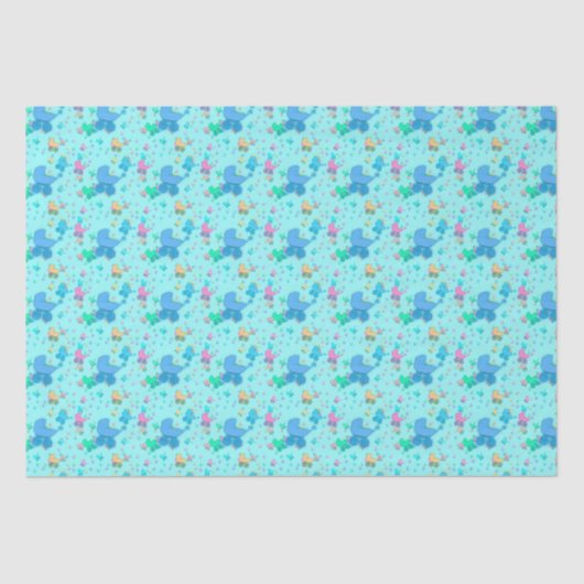 Baby Blue Stwalzen Packpapier Seidenpapier (Vorderseite)