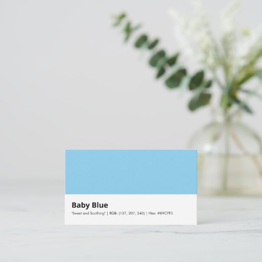 Baby Blue | "Süß und beruhigend" Visitenkarte (Stehend Vorderseite)