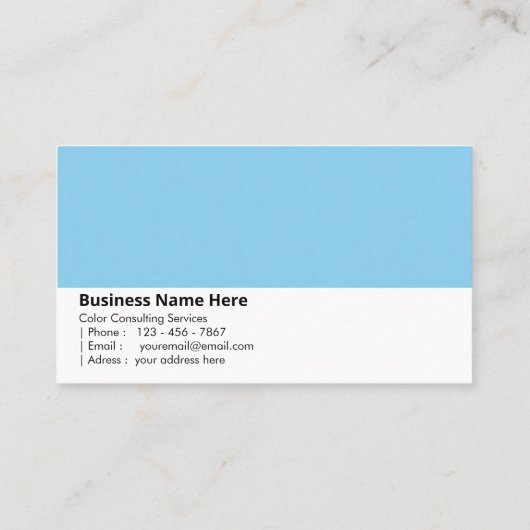 Baby Blue | "Süß und beruhigend" Visitenkarte (Rückseite)