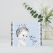 Baby Blue Sweet Little Prince Baby Dusche Einladung (Stehend Vorderseite)