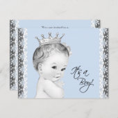 Baby Blue Sweet Little Prince Baby Dusche Einladung (Vorne/Hinten)