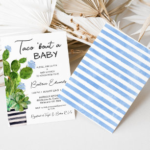 Baby Blue Taco 'Bout a Baby Cactus Baby Shower Einladung