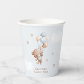 Baby Blue Teddy Bear Baby Dusche Pappbecher (Vorderseite)