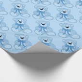 Baby Blue Teddy Bear Muster Wrapping Paper Geschenkpapier (Ecke)