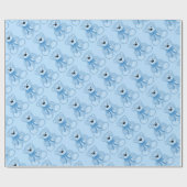 Baby Blue Teddy Bear Muster Wrapping Paper Geschenkpapier (Flach)