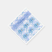 Baby Blue Teddy Bear Pattern Napkins Serviette (Ecke)