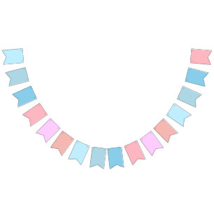Baby Blue to Candy Floss Pink Gradient Wimpelkette