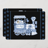 Baby Blue Train Baby Boy Dusche Einladung (Vorne/Hinten)