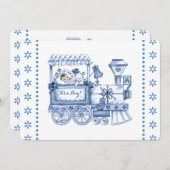 Baby Blue Train Baby Boy Dusche Einladung (Vorne/Hinten)