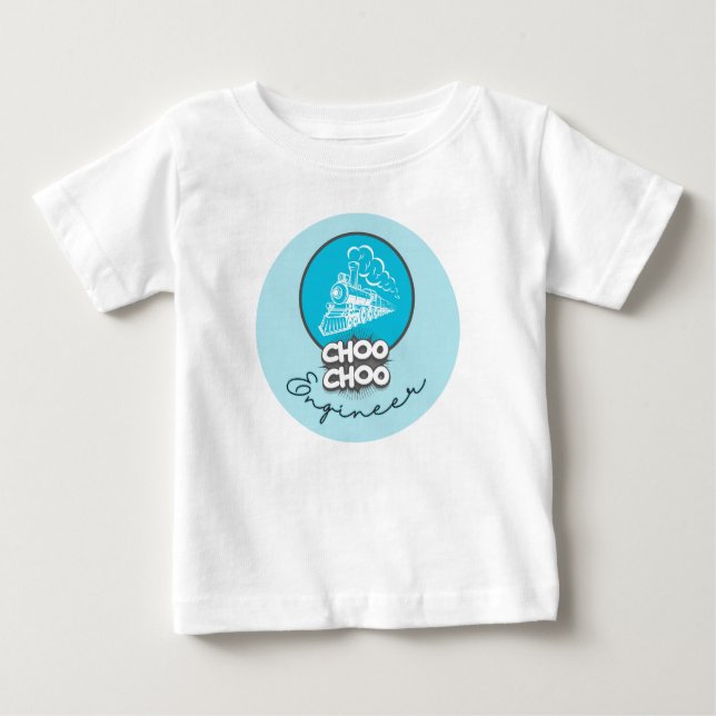 Baby Blue Train Choo Engineer Kids T - Shirt (Vorderseite)