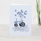 Baby Blue Traktor mit Balloons Card Einladung (Rückseite)