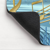 Baby Blue Trendy Musical Notes Mousepad (Ecke)