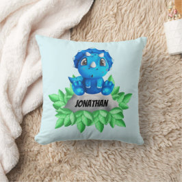 Baby Blue Triceratops Dinosaur Kissen