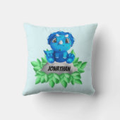 Baby Blue Triceratops Dinosaur Kissen (Rückseite)