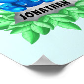 Baby Blue Triceratops Dinosaur Poster (Ecke)