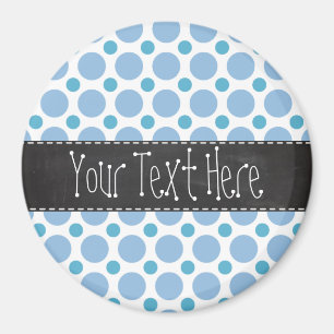 Baby Blue Tupfen; Vintage-Schultafel Magnet