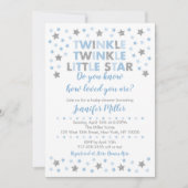 Baby Blue Twinkle Star Baby Dusche Einladung (Vorderseite)