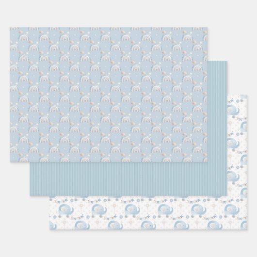Baby Blue Two Baby Dusche Sortiment Geschenkpapier Set (Set)