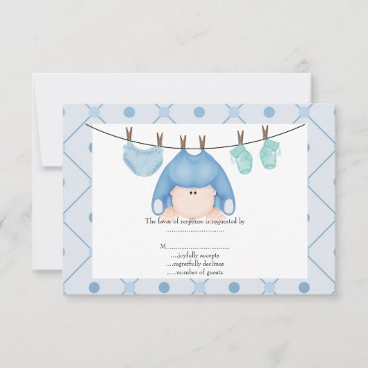 Baby Blue uAwg RSVP Karte (Vorderseite)