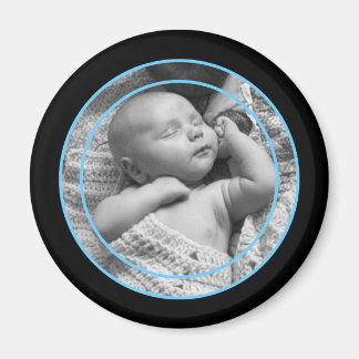 Baby Blue und Black Foto Frame Magnet